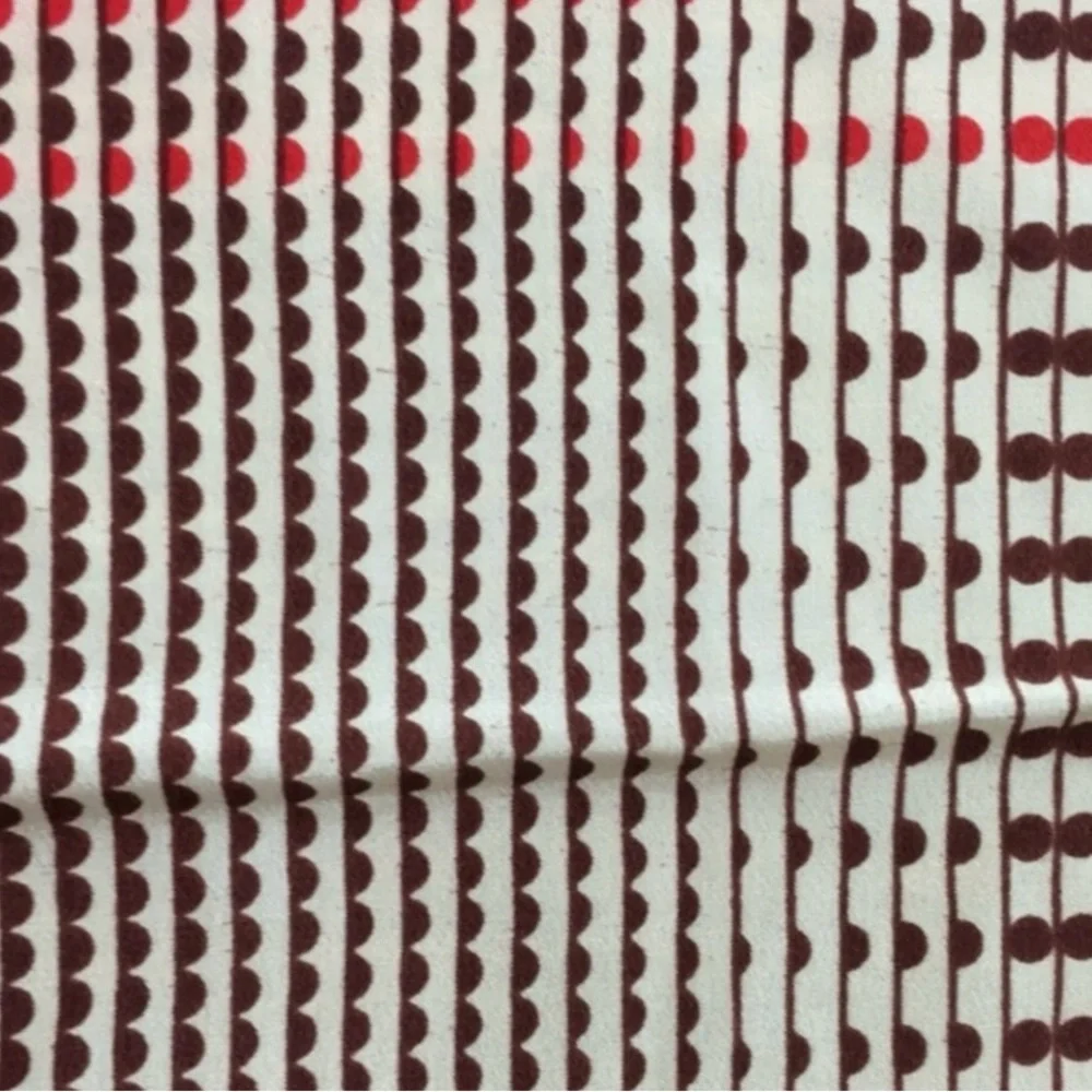 Vintage Christian Dior Red Brown Geometric Polka Dot Silk Square Scarf Luxury